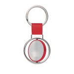 Rotatable keyring coloured faux leather strap red colour first view