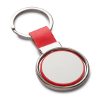 Rotatable keyring coloured faux leather strap