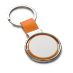 Rotatable keyring coloured faux leather strap