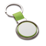 Rotatable keyring coloured faux leather strap