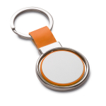 Rotatable keyring coloured faux leather strap