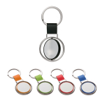 Rotatable keyring coloured faux leather strap various colours