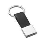 Keyring faux leather with metal details, Downtown black colour