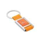 Classic keyring with full-colour resin drops orange colour image with logo 2