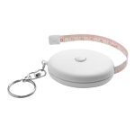 Small white keyring, measuring tape, 1.50 m white colour