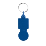 Keyring with coin for shopping cart, Square blue colour first view