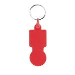 Keyring with coin for shopping cart, Square red colour first view