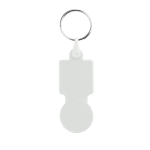 Keyring with coin for shopping cart, Square white colour first view