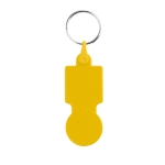 Keyring with coin for shopping cart, Square yellow colour first view