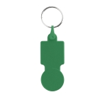 Keyring with coin for shopping cart, Square green colour first view