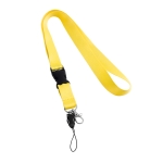 Lanyard with removable buckle and clip for USB yellow colour