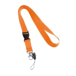 Lanyard with removable buckle and clip for USB orange colour