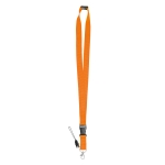 Lanyard with buckle and safety clasp, Doubleclip Extra orange colour first view