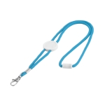 Lanyard with drawstring & carabine, Cord light blue colour