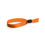 Soft, glossy satin event wristband with secure fastening orange colour