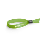 Soft, glossy satin event wristband with secure fastening light-green colour image with logo