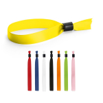 Soft, glossy satin event wristband with secure fastening various colours