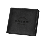 Leather wallet in black black colour image with logo