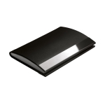 Card holder made of metal and imitation leather black colour