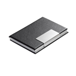 Leather and metal business card holder black colour