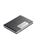 Leather and metal business card holder main view