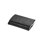 Double-sided metal & imitation leather card case black colour fourth view