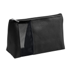 Toiletry bag made of microfibres with zip for travel, Cosmo black colour