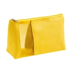 Toiletry bag made of microfibres with zip for travel, Cosmo yellow colour