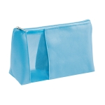 Toiletry bag made of microfibres with zip for travel, Cosmo light blue colour