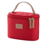 Toiletry bag, imitation leather, microfiber red colour