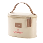 Toiletry bag, imitation leather, microfiber beige colour image with logo