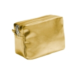 Cosmetic bag for women with metallic finish made of PVC gold colour