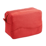 Affordable toiletry bag made of microfibres with zip, Pocket red colour