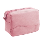 Affordable toiletry bag made of microfibres with zip, Pocket pink colour