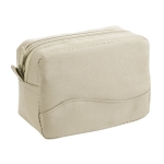 Affordable toiletry bag made of microfibres with zip, Pocket beige colour