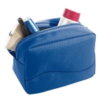 Affordable toiletry bag made of microfibres with zip, Pocket royal blue colour first view