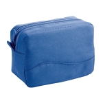 Affordable toiletry bag made of microfibres with zip, Pocket royal blue colour