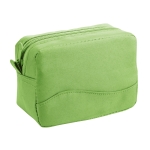 Affordable toiletry bag made of microfibres with zip, Pocket light-green colour