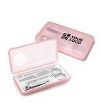 Elegant manicure case in pink and white main view