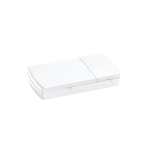 Pill box with compartment and pill cutter white colour