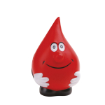 Red antistress ball in the shape of a blood drop, RedDrop main view