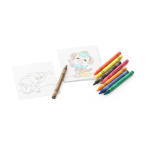 Children's colouring set, 8 wax crayons and 8 cards brown colour third view