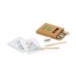 Kid's colouring set with pencils and pictures, Playtime natural colour image with logo