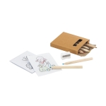 Kid's colouring set with pencils and pictures, Playtime natural colour