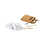 Kid's colouring set with pencils and pictures, Playtime various colours