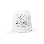 White non-woven bag with colouring pens for kids white colour