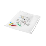 White non-woven bag with colouring pens for kids white colour third view