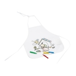 Kid's colouring apron with pre- motif, Colorchef white colour