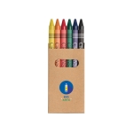 Box of 6 wax crayons for kids, Window brown colour image with logo 2