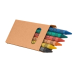 Box of 6 wax crayons for kids, Window brown colour